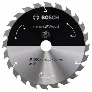 List kružne testere 160 x 1,5/1 x 20 / T24 Bosch Standard for Wood za akumulatorske testere | 2608837676