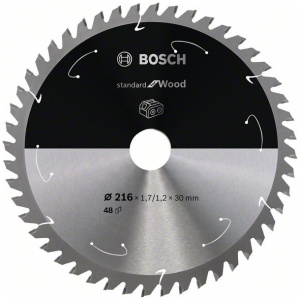 List kružne testere 216 x 1.7/1.2 x 30 / T48 Bosch Standard for Wood za akumulatorske testere | 2608837723