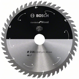 List kružne testere 216 x 1,7/1,2 x 30 / T48 Bosch Standard for Wood za akumulatorske testere | 2608837726