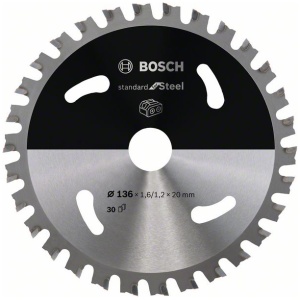 List kružne testere 136 x 1.6/1.2 x 20 / T30 Bosch Standard for Steel za akumulatorske testere  | 2608837746