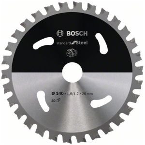 List kružne testere 140 x 1.6/1.2 x20 / T30 Bosch Standard for Steel  za akumulatorske testere  | 2608837747