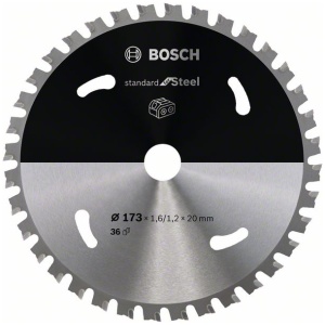 List kružne testere 173 x 1.6/1.2 x 20 / T36 Bosch Standard for Steel za akumulatorske testere  | 2608837750