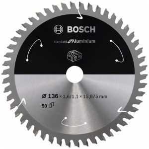 List kružne testere 136 x 1,6/1,1 x 15,875 / T50 Bosch Standard for Aluminium za akumulatorske testere | 2608837753