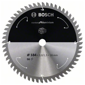 List kružne testere 184 x 2/1,5 x 16 / T56 Bosch Standard for Aluminium za akumulatorske testere | 2608837766