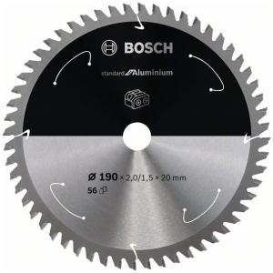 List kružne testere 190 x 2/1,5 x 20 / T56 Bosch Standard for Aluminium za akumulatorske testere | 2608837769
