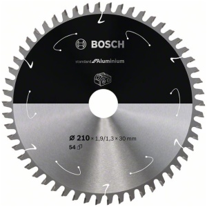 List kružne testere 210 x 1,9/1,3 x 30 / T54 Bosch Standard for Aluminium za akumulatorske testere | 2608837773