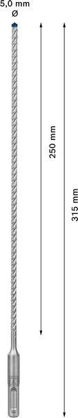 EXPERT 5 x 250 x 315 mm SDS plus-7X burgija za udarne bušilice Bosch | 2608900063 - Slika 3
