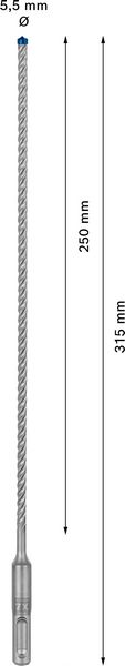 EXPERT 5,5 x 250 x 315 mm SDS plus-7X burgija za udarne bušilice Bosch | 2608900069 - Slika 3