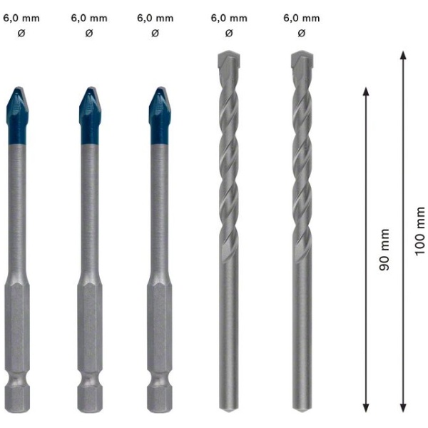 Kombinovani komplet EXPERT HEX-9 HardCeramic burgija od 6 mm, 5 delova | 2608900596 - Image 4