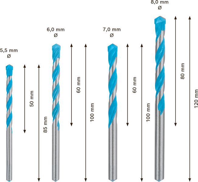 Komplet EXPERT MultiConstruction CYL-9 burgija od 5,5/6/7/8 mm, 4 dela | 2608900650 - Slika 4