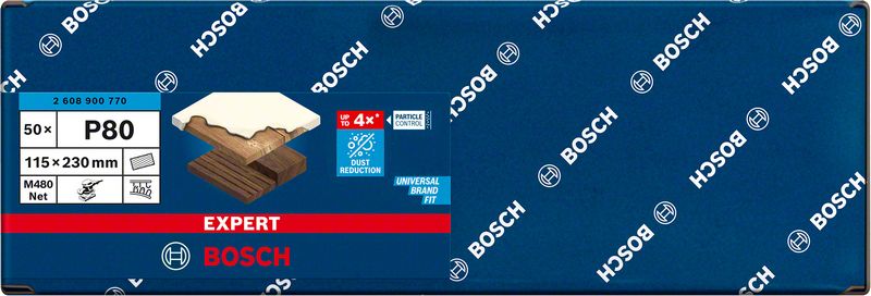 EXPERT M480 brusna mreža za vibracione brusilice od 115 x 230 mm, G 80, 50 delova | 2608900770 - Slika 2