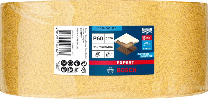 EXPERT C470 rolna brusnog papira za ručno brušenje od 115 mm x 50 m, G 60 | 2608900978 - Slika 2
