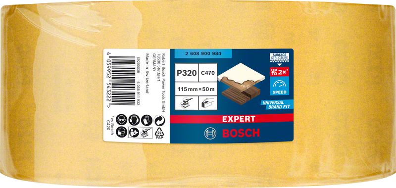 EXPERT C470 rolna brusnog papira za ručno brušenje od 115 mm x 50 m, G 320 | 2608900984 - Slika 2