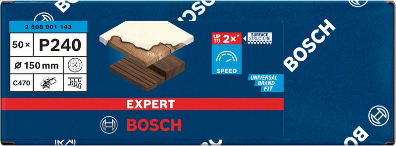 EXPERT C470 brusni papir sa više rupa za brusilice od 150 mm, G 240, 50 delova | 2608901143 - Slika 2