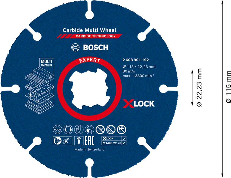 EXPERT Carbide Multi Wheel X-LOCK rezna ploča od 115 mm, 22,23 mm | 2608901192 - Slika 4
