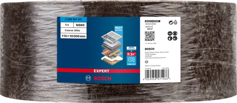 EXPERT N880 rolna od filca za ručno brušenje od 115 mm x 10 m, gruba A | 2608901227 - Slika 2