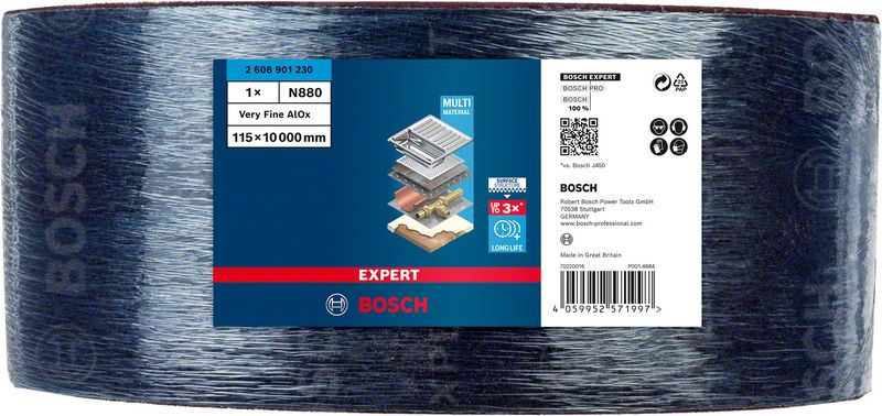 EXPERT N880 rolna od filca za ručno brušenje od 115 mm x 10 m, veoma fina A | 2608901230 - Slika 2