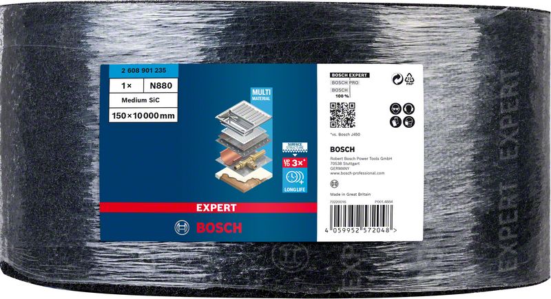 EXPERT N880 rolna od filca za ručno brušenje od 150 mm x 10 m, srednja S | 2608901235 - Slika 2