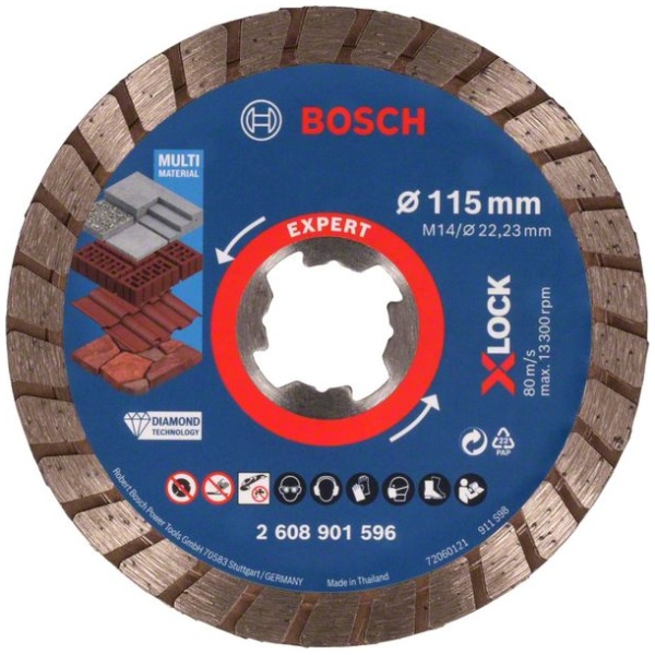 EXPERT MultiMaterial X-LOCK Diamond Cutting Disc 115 x 22.23 x 2.4 x 12 mm | 2608901596