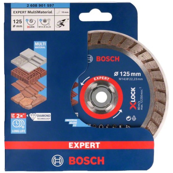 EXPERT MultiMaterial X-LOCK Diamond Cutting Disc 125 x 22.23 x 2.4 x 12 mm | 2608901597 - Image 2