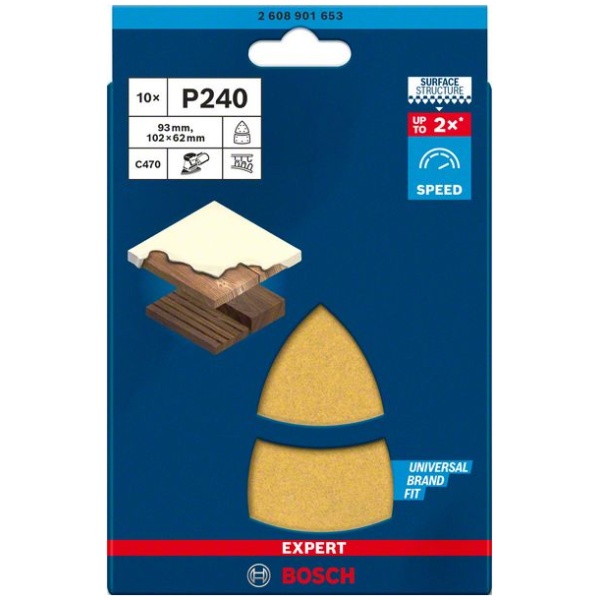 EXPERT C470 brusni papir 102 x 62/93 mm, G 240, 10 delova | 2608901653 - Image 2