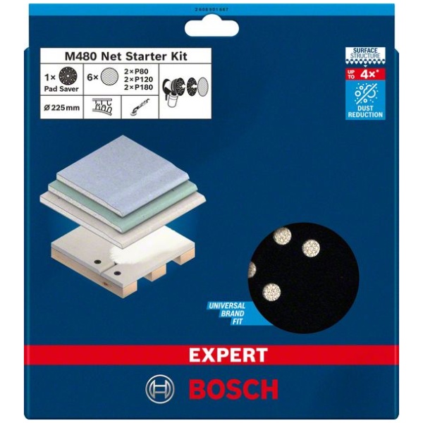 Komplet EXPERT M480 brusnih mreža od 225 mm, G 80/120/180/ Pad Saver, 7 delova | 2608901667 - Image 2