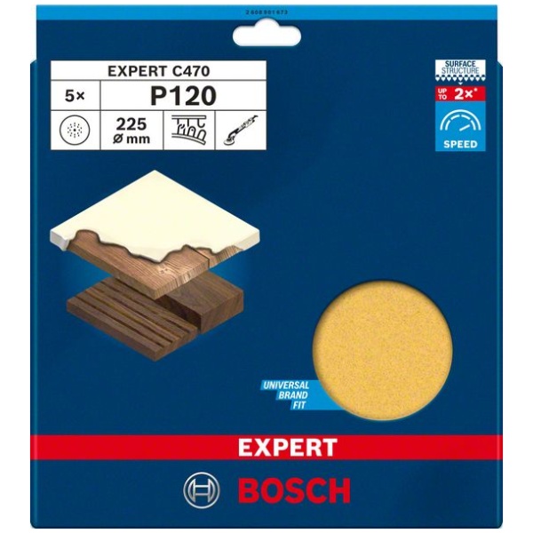 EXPERT C470 brusni papir od 225 mm, G 120, 5 komada | 2608901673 - Image 2