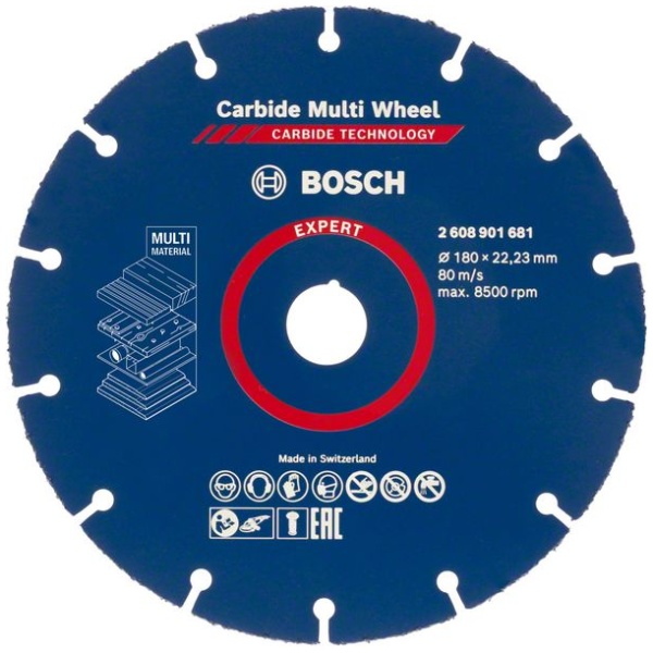 EXPERT Carbide Multi Wheel rezna ploča od 180 mm, 22,23 mm | 2608901681