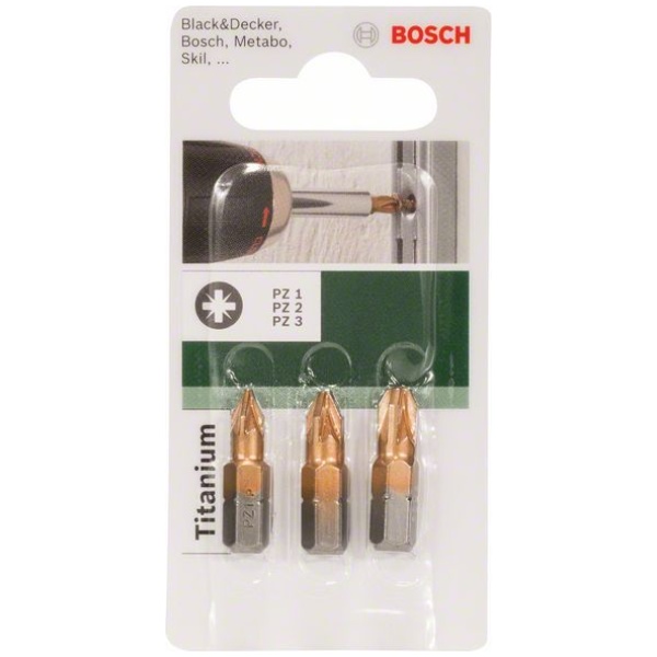 Bosch 3-delni komplet nastavaka za odvrtače sa TiN oblogom PZ 1,2,3 | 2609255968 - Image 2