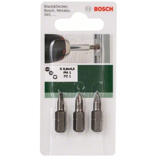 Bosch 3-delni set bitova odvrtača Standard mešani SL 0,6x4,5, PH 1 , PZ 1  | 2609255973 - Image 2