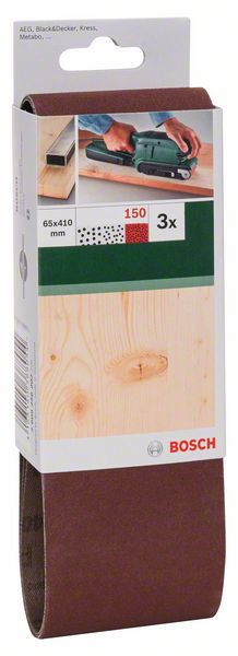 Bosch 3-delni set brusnih traka za tračne brusilice, crveni kvalitet P150 | 2609256202 - Slika 2