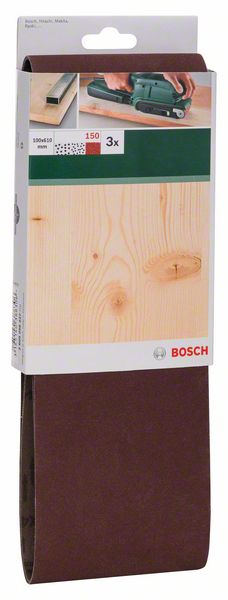 Bosch 3-delni set brusnih traka za tračne brusilice, crveni kvalitet P150 | 2609256227 - Slika 2