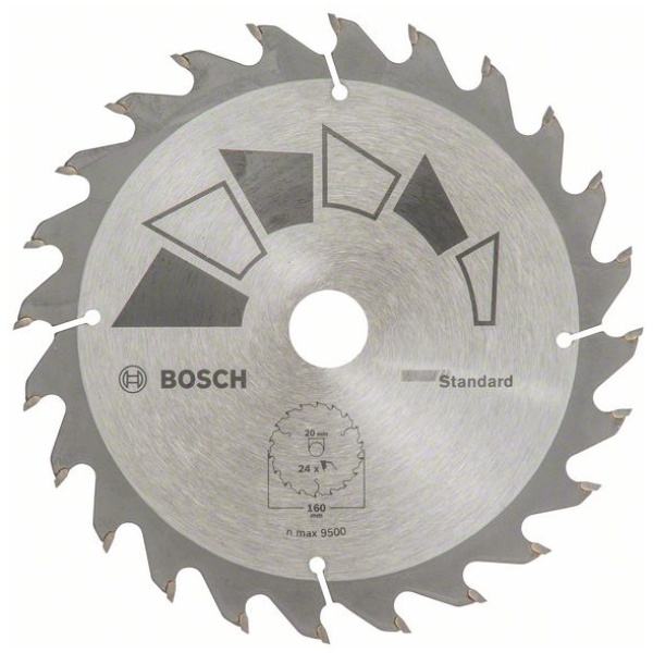 List kružne testere STANDARDPrečnik 160 mm; otvor 20 mm; broj zubaca 24 | 2609256810