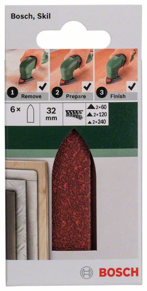 6-delni set brusnih listova za delta-brusilice/renovatore 32mm Bosch | 2609256A41 - Slika 2