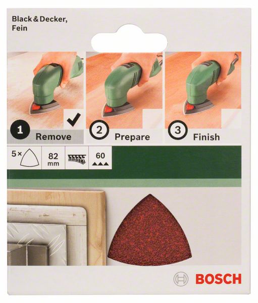 5-delni set brusnih listova za delta-brusilice/renovatore Granulacija 60 Bosch | 2609256A43 - Slika 2