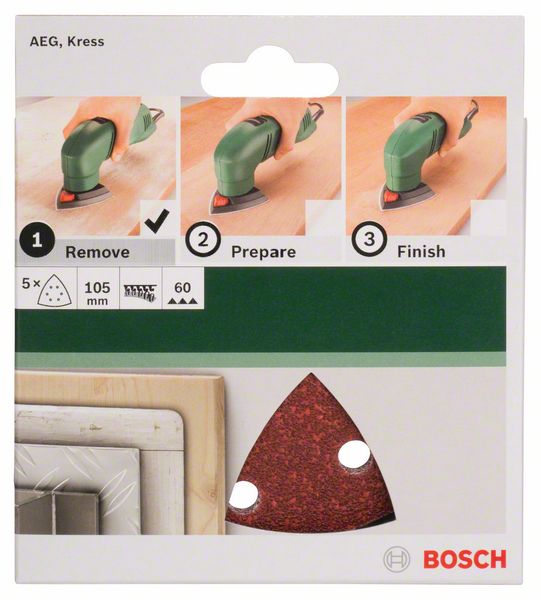 5-delni set brusnih listova za delta-brusilice/renovatore Granulacija 60 Bosch | 2609256A56 - Slika 2