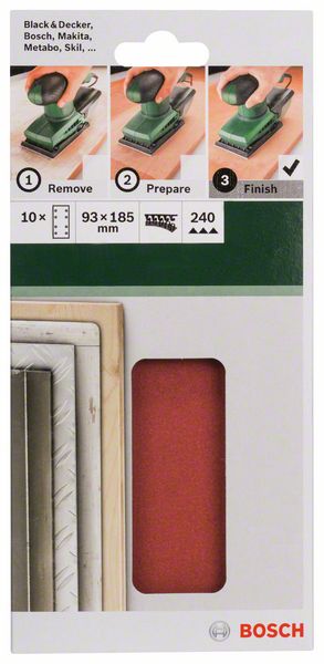 10-delni set brusnih listova za vibracione brusilice Granulacija 240 Bosch | 2609256A85 - Slika 2