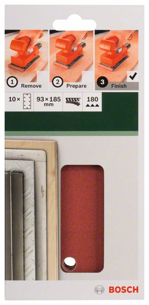 10-delni set brusnih listova za vibracione brusilice Granulacija 180 Bosch | 2609256A91 - Slika 2