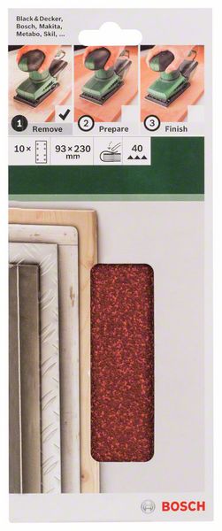 10-delni set brusnih listova za vibracione brusilice Granulacija 40 Bosch | 2609256A94 - Slika 2