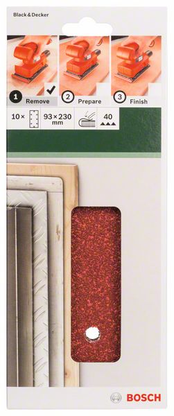 10-delni set brusnih listova za vibracione brusilice Granulacija 40 Bosch | 2609256B01 - Slika 2