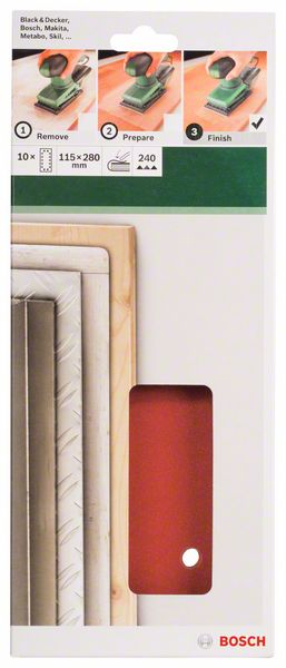 10-delni set brusnih listova za vibracione brusilice P240 Bosch | 2609256B31 - Slika 2