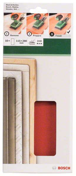 10-delni set brusnih listova za vibracione brusilice P240 Bosch | 2609256B35 - Slika 2