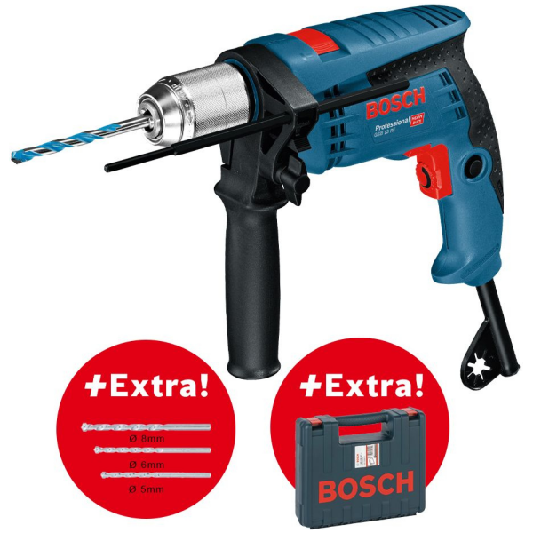 GSB 13 RE Vibraciona bušilica Bosch Professional + burgije + kofer | 0601217104