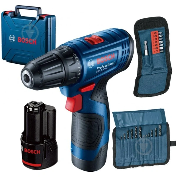 GSR 120-LI Aku bušilica-odvrtač Bosch Professional + 23 delni set pribora / 2 x 2,0 Ah u koferu | 06019G8002