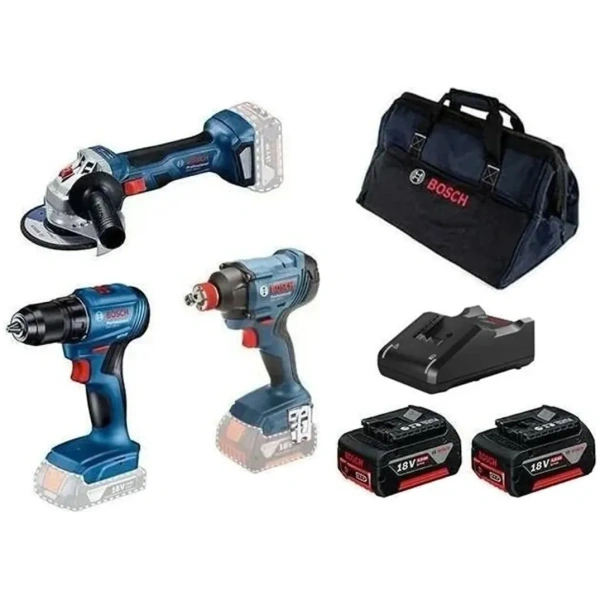 Bosch Aku set  GSR 185-Li +GDX 180-LI +GWS 180-Li +2x4,0 + torba | 0615990N3P