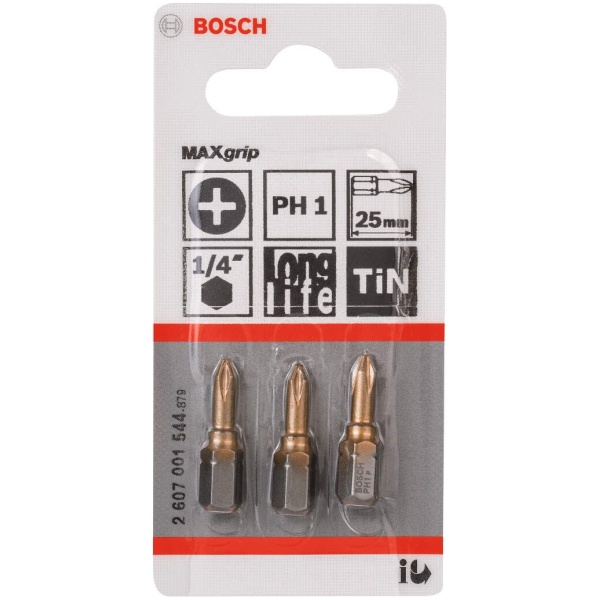 Bosch Max Grip Bit PH 1 25 mm / 3 komada | 2607001544