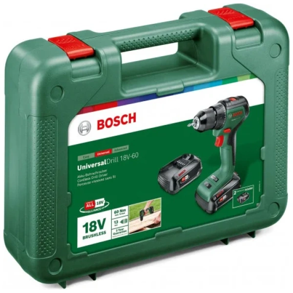 UniversalDrill 18V-60  Bosch Aku.bušilica-odvrtač  / 2 x 2.0 Ah | 06039D7002 - Image 2