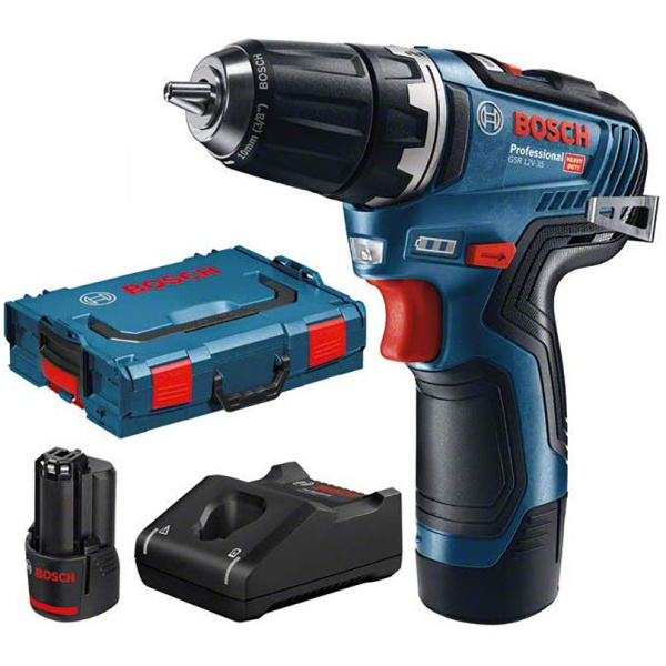 GSR 12V-35 Akumulatorska bušilica-odvrtač Bosch Professional / 2 x 3,0Ah + L-Boxx | 06019H8002