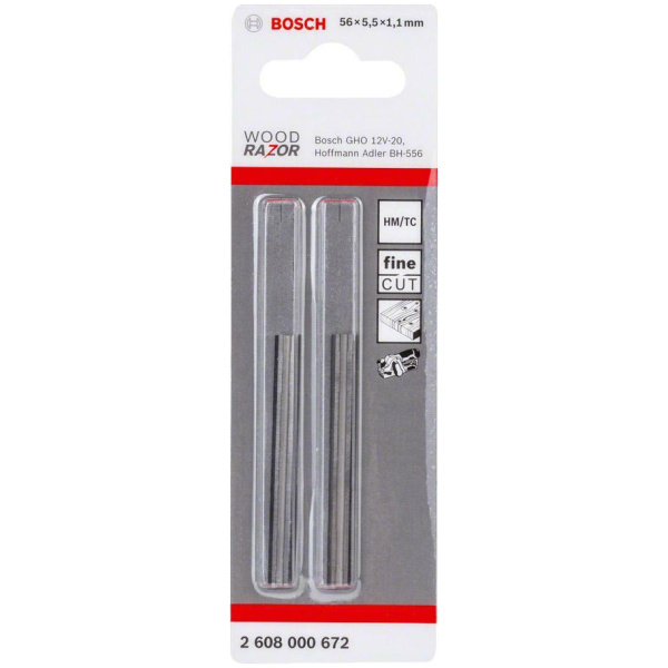 Bosch Nož za rende 56 mm, ravan, volfram-karbid, 40° pak.2 kom. | 2608000672