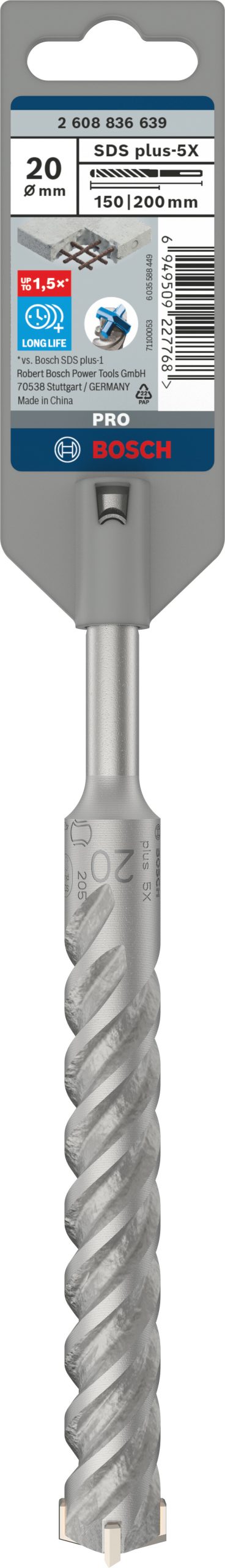 Hamer burgija 20 x 150 x 200 mm SDS plus-5X Bosch | 2608836639 - Slika 2